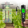 Digital EC/Temp Soil Tester 0.00~10.00mS/cm Conductivity Meter Waterproof Sensor Earth Analyzer with ATC Planting Garden Outdoor