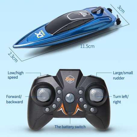 Mini RC Boat 10km/h Radio Remote Controlled High Speed Ship Waterproof Diving Toy Simulation Model Summer Water Toys for Kids
