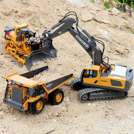 1:20 Toy Remote Control Excavator 2.4G Remote Control Toy Engineering Vehicle Can Dig Sand 11 Functions Children's Gift