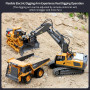 toys Alloy 2.4G Rc Car / Excavator / Dump Truck / Bulldozers 11 Channels With Led Lights Engineering Car Children Electric Toy