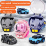 Children Boys Gift Cartoon Mini RC Remote Control Car Watch Toys Electric Wrist Rechargeable Wrist Racing Cars Watch For Girls