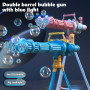 Large Double-Tube Bubble Machine Gun Blowing Soap Bubble Maker Toy Automatic Summer Outdoor Water Toy for Children Birthday Gift