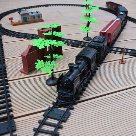 Electric Smoke Simulation Classical Steam Train Track Toy Trains Model Kids Truck for Boys Railway