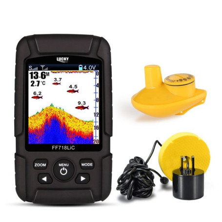 LUCKY FF718LiC Portable Fish Finder Monitor 2 in 1 Dual Sonar328ft/100m Detection Depth Echo Sound