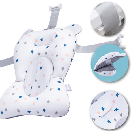 Baby Bath Seat Support Mat Foldable Baby Bath Tub Pad & Chair Newborn Bathtub Pillow Infant Anti-Slip Soft