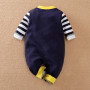 PatPat New Arrival Baby Boy Girl Cute Giraffe Embroidery Stripe Design Long-sleeve Jumpsuit Baby Clothing
