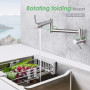1 Pcs Faucet Wall Type Folding Faucet Kitchen Sink Faucet Single Cooling Foldable Faucet Universal Rotary Faucet Stainless Steel