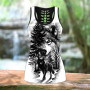 Women\'s Summer Wolf Tree Print Outfit Sleeveless Tank Top and Leggings Ladies Plus Size Tops Vest Women Clothing