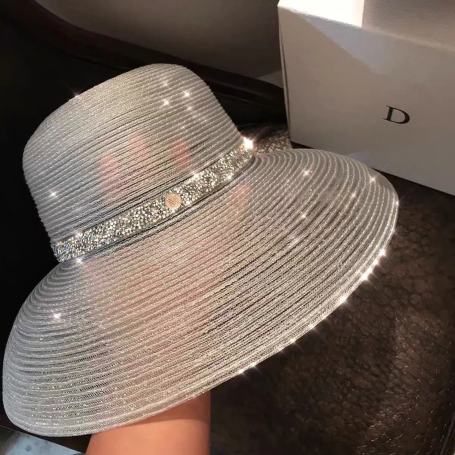 Bucket Hat Flat Top Letters Women and Men Straw Hat
