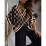 Women‘s Two Piece Pants Sets Outifits Summer 2023 V Neck Batwing Sleeve Top Casual Set Of Fashion Pieces for Wfomen