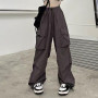 Y2K Women Streetwear Techwear Cargo Korean Harajuku Parachute Track Pants Men Tech Sweatpants Wide Leg Joggers Trousers Clothes