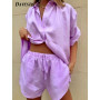 Two Piece Set for Women Matching Sets 2023 Spring and Summer Casual Thin Shirt Shorts Set Women's Fashion Two-piece Set