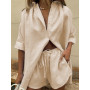 Two Piece Set for Women Matching Sets 2023 Spring and Summer Casual Thin Shirt Shorts Set Women's Fashion Two-piece Set