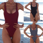 Sexy One Piece Swimsuit Solid Female Black Swimwear Women Backless White Brazilian Bathing Suit S-XL