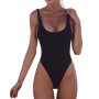 Sexy One Piece Swimsuit Solid Female Black Swimwear Women Backless White Brazilian Bathing Suit S-XL