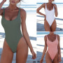 Sexy One Piece Swimsuit Solid Female Black Swimwear Women Backless White Brazilian Bathing Suit S-XL