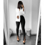 Women Push Up High Waist Elasticity Ruched Leggings Sport Fork Fitness Workout Bodycon Split Boot Cut Pant Long Flared Trousers