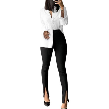 Women Push Up High Waist Elasticity Ruched Leggings Sport Fork Fitness Workout Bodycon Split Boot Cut Pant Long Flared Trousers