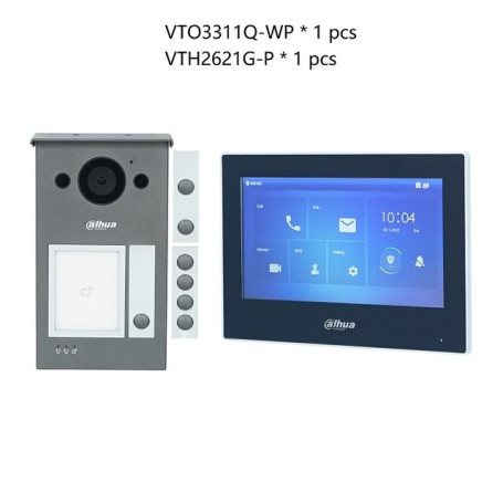 Multi-Language IP Video Intercom KIT,VTO3311Q-WP & VTH2621G-P, P2P Cloud, Door bell 1, 2 ,4 buttons are adjustable