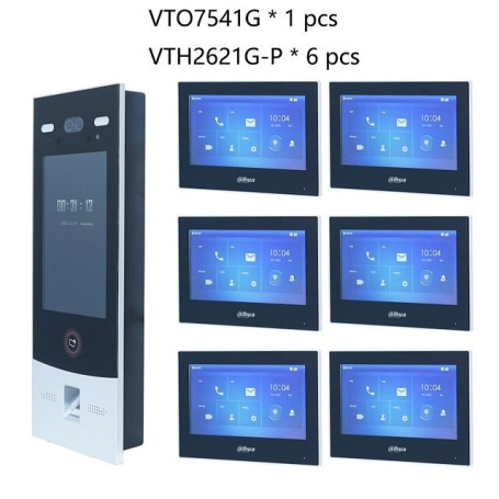 Multi-language Apartment IP Video Intercom KIT, VTO7541G & VTH2621G-P,support RFID Face Code Fingerprint unlock door phone