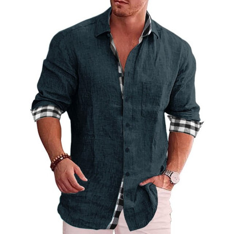 Men's Casual Blouse Fashion Shirts Long Sleeve Loose Tops Tee Shirt Spring Autumn Casual Handsome Men's Shirts