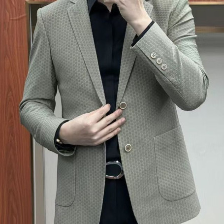 Western Suit for Male Suits Summer Commerce Ice Silk Casual Suit Male Waffle New in Suits & Blazers Men Man Jackets Men's Coat