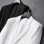 Men Suit Drawstring Pants Blazers Men's Sets Tracksuit Spring Autumn Pleated Suits Thin Casual Outfits Black White Single Button