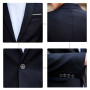 Men Blazers Sets 2 Pieces Elegant Luxury Formal Wedding 3 Suits Full Business Korean  Pants Blue Coats Jackets