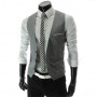 Suit Men's Slim V-neck Suit Vest Blazer British Business Fashion Suit Vest Men Vest Gentleman Slim Waistcoat Inside Black