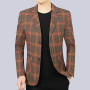 Upscale casual suit men's coat British plaid trend handsome Korean version of youth small suit