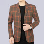 Upscale casual suit men's coat British plaid trend handsome Korean version of youth small suit