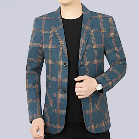 Upscale casual suit men's coat British plaid trend handsome Korean version of youth small suit