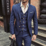British Twill Casual Suit Three-piece Luxury Fashion Men's Business Suit Wedding Groom Classic High-quality Suit