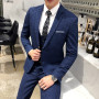 British Twill Casual Suit Three-piece Luxury Fashion Men's Business Suit Wedding Groom Classic High-quality Suit