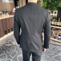 Blazer + Pants High-end Brand Solid Color and Plaid Mens Formal Business Slim Suit 2 Piece Set Groom Wedding Dress Party Stage