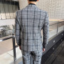 High quality (suit + trousers) elegant British style houndstooth simple business work shopping party dress men's suit two-piece