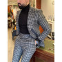 Houndstooth Mens Suit Casual Business Slim Fit Blazer Male Winter Prom Groom Wear Tuxedo 2 Piece Set Terno Masculino Jacket+Pant
