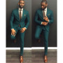 Burgundy Green Men Suits 2 Pieces Blazer Pants Tie Formal Business Suits for Men Custom Made Groom Suits Costume Homme