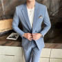 High Quality Plus Size S-5XL (suit + trousers) Fashion Casual Business Work Elegant Wedding Dress Party Men Slim Suit Two Piece