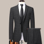 Four Seasons S-5XL High Quality (suit + Trousers) Men's Plaid Casual Slim Fashion Business Gentleman Comfortable Suit Two Piece