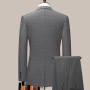Four Seasons S-5XL High Quality (suit + Trousers) Men's Plaid Casual Slim Fashion Business Gentleman Comfortable Suit Two Piece