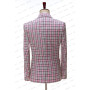 Pink Lattice Formal Business Mens Suit Set Groom Wedding Dress Double Breasted 2pces( Jacket+Pants)