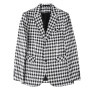 British Style Mens Houndstooth Slim Fit Blazers  New Simple Slim Fit Business Dress Coats Groom Wedding Tuxedo Suit Jacket