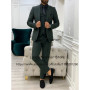 Fashion Dark Green Mens Suits Formal Business Blazer Slim Fit Wedding Groom Tuxedo 3 Piece Set Terno Masculino Jacket Vest Pants