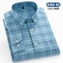 Men Long Sleeves Shirt Casual 100% Cotton Solid Color Plaid Print Stripe Shirt Men Long Sleeve Slim Fit Formal Dress Shirt