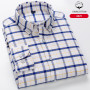 Men's Long Sleeve Shirts 100% Cotton Oxford Plaid Daily Regular Fit Easy Care Top Young Clothing Elegant Business Casual Shirt