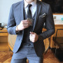 (Jacket+Pants+Vest) 3 Pcs Set Blazers Fashion New Men Casual Boutique Business Solid Color Wedding Suits Dress Coat Trousers