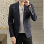 Fashion Men's Casual Boutique Business Slim Gold Silk Printed Formal Suit Dress Blazers Jacket Coat