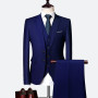 Men Solid Wedding Suits Groom Dress Suits Formal Wear Slim Fit Business Casual Suit Sets Large Size Men Blazer+Pants+Vest 3 P