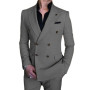 SOLOVEDRESS Men's Casual Suit Two-piece Double-breasted Office Meeting Custom Jacket Pants